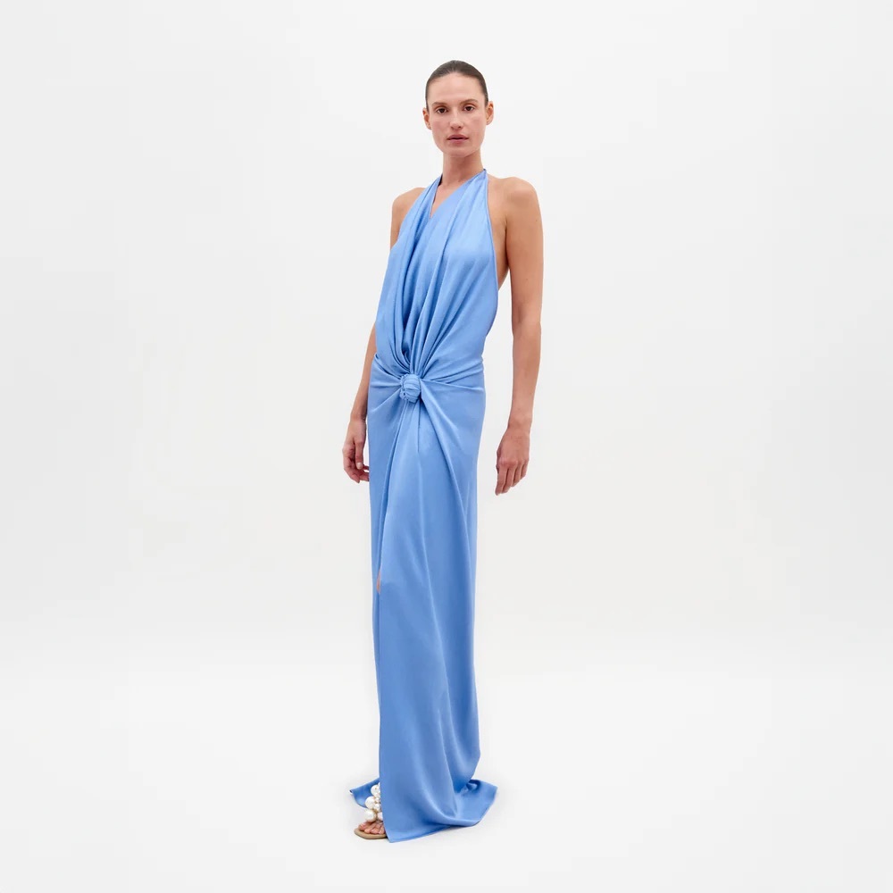 Silvia Tcherassi Torgiano Backless Blue Dress